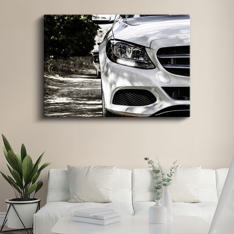 Mercedes-Benz C Serisi - Ön Far Detaylı Lüks Sedan Kanvas Tablo