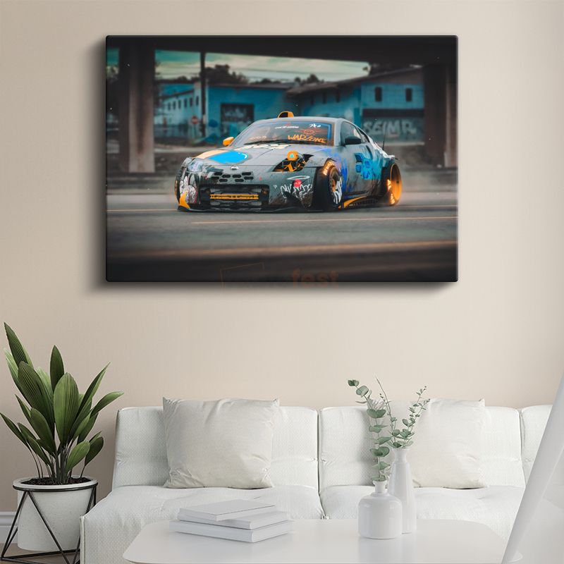 Nissan 350Z - Sokak Stili Modifiyeli Drift Otomobili Kanvas Tablo