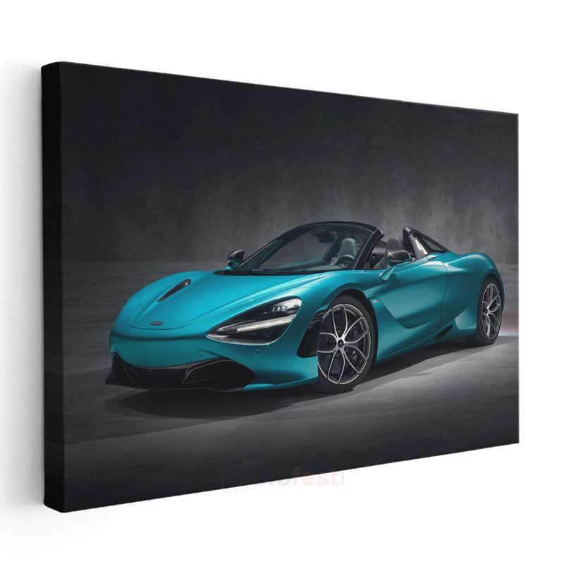 McLaren 720S Spider - Turkuaz Convertible Süper Otomobil Kanvas Tablo