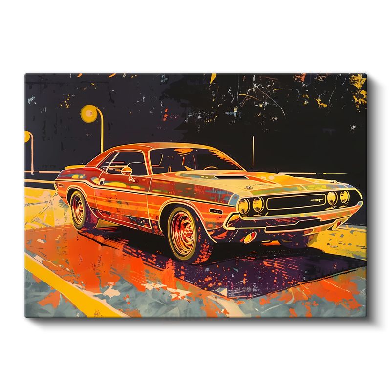 Dodge Challenger - Klasik Amerikan Kas Arabası Sanatsal Kanvas Tablo