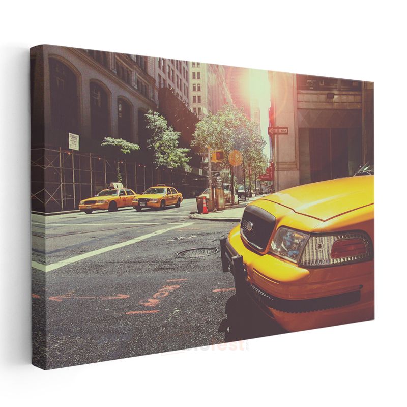Ford Crown Victoria - New York Sarı Taksi Ön Görünüm Kanvas Tablo