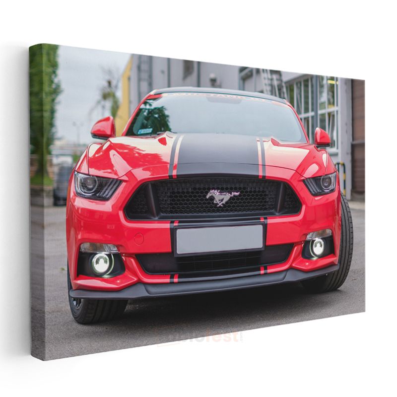 Ford Mustang GT - Kırmızı Amerikan Muscle Car Kanvas Tablo