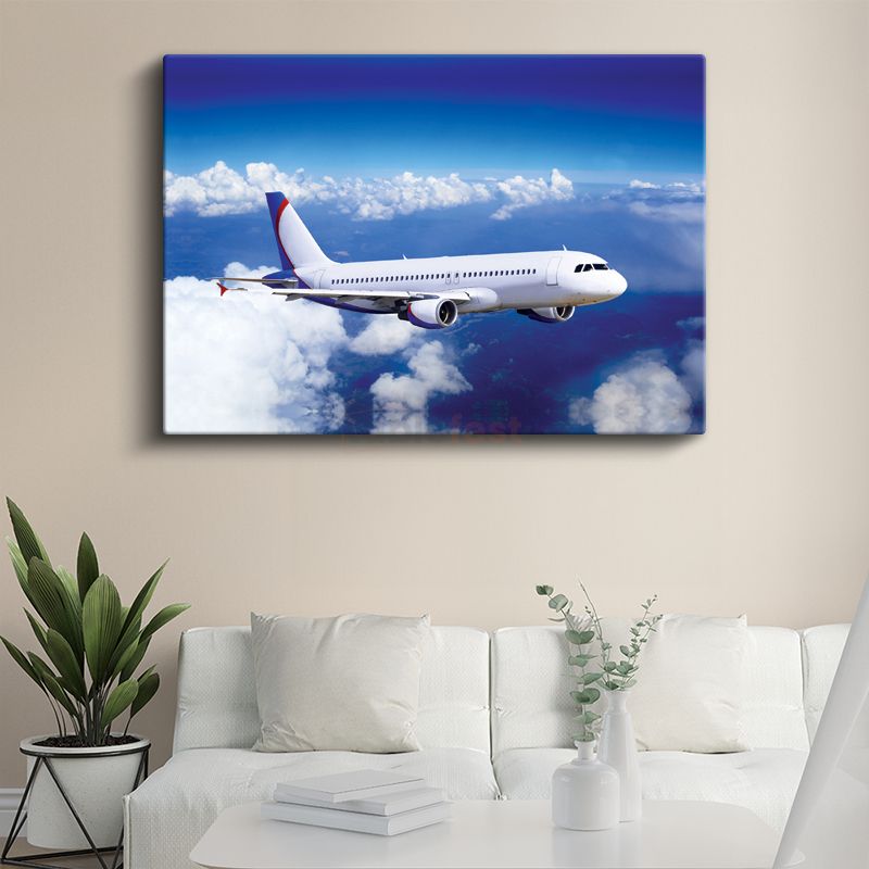 Airbus A320 - Mavi Gökyüzünde Yolcu Uçağı Kanvas Tablo