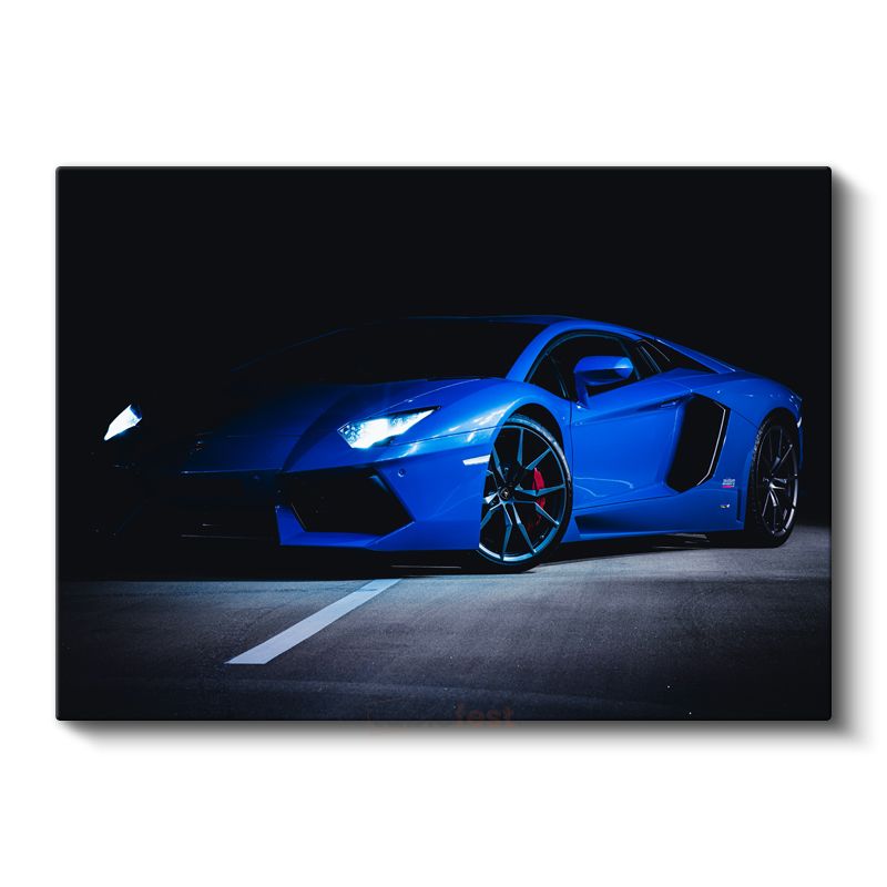 Lamborghini Aventador - Mavi Süper Otomobil Kanvas Tablo