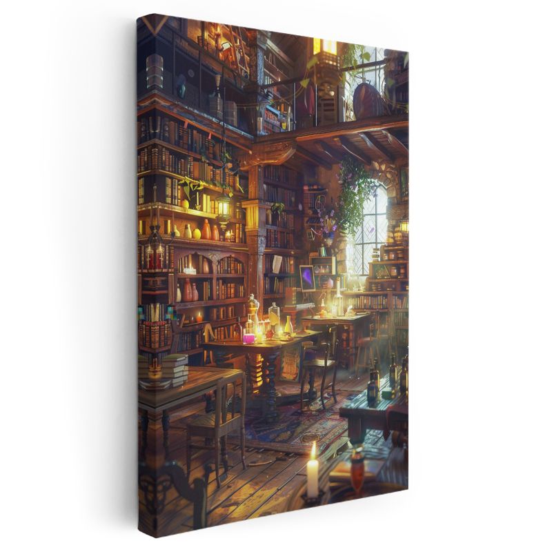 Büyücünün Çalışma Odası - Mistik Atmosfer Anime Kanvas Tablo