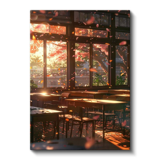 Sonbahar Sınıfı - Uçuşan Yapraklar Anime Kanvas Tablo