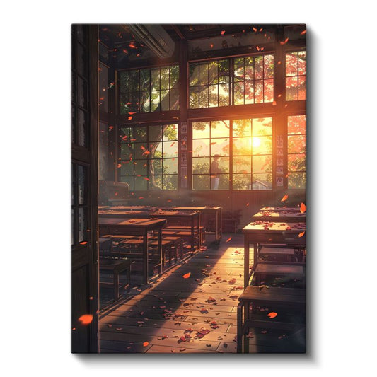 Sonbahar Sınıfı - Altın Gün Batımı Anime Kanvas Tablo