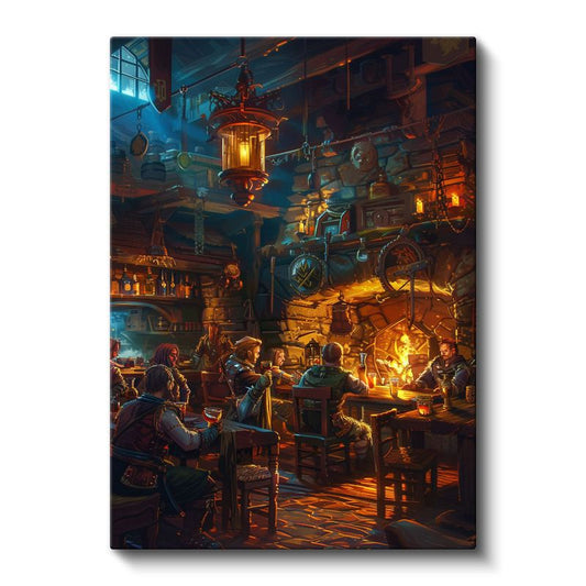 Fantastik Meyhane - Şömine Başında Anime Kanvas Tablo