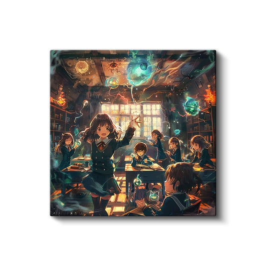 Büyü Sınıfı - Renkli Işıklar Anime Kanvas Tablo