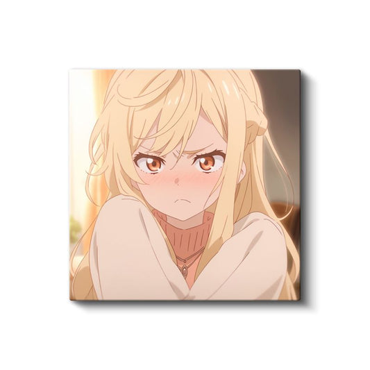 Sarı Saçlı - Günbatımı Portre Anime Kanvas Tablo