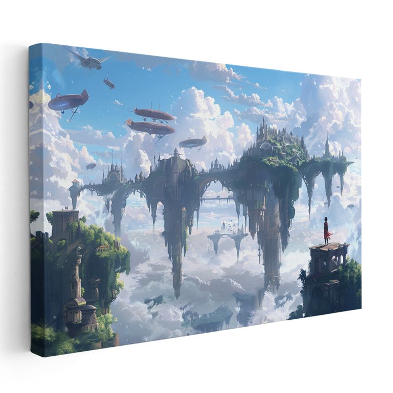 Gökyüzü Adaları - Bulutlar Üstünde Anime Kanvas Tablo
