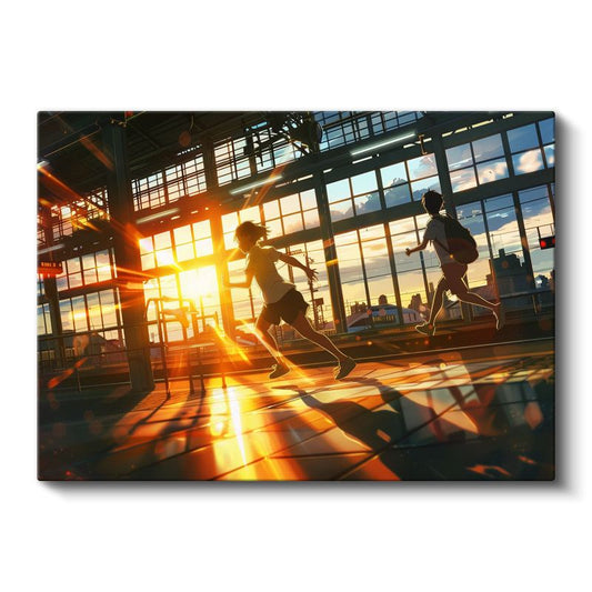 İstasyon Koşusu - Altın Işıklar Anime Kanvas Tablo