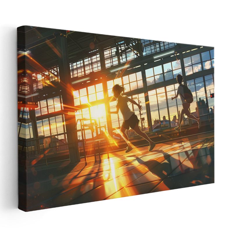 İstasyon Koşusu - Altın Işıklar Anime Kanvas Tablo