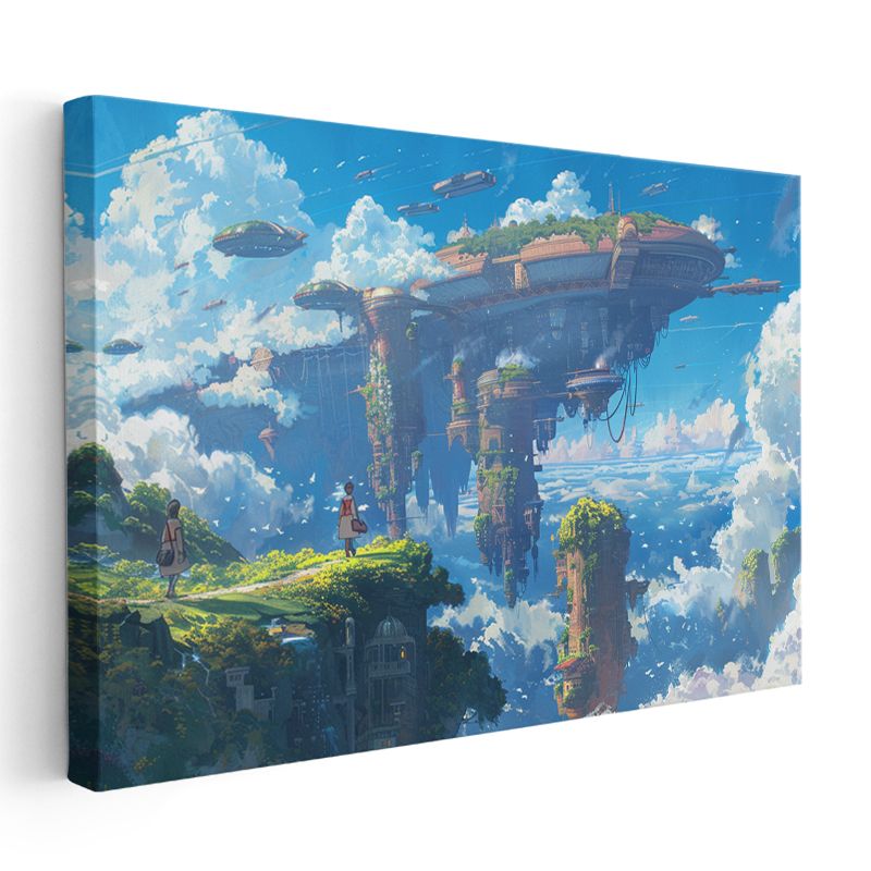 Gökyüzü Şehri - Bulutlar Arası Anime Kanvas Tablo