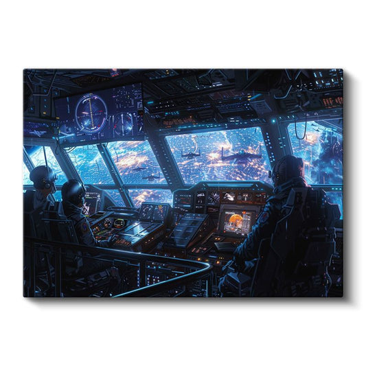 Uzay Gemisi - Kontrol Paneli Anime Kanvas Tablo