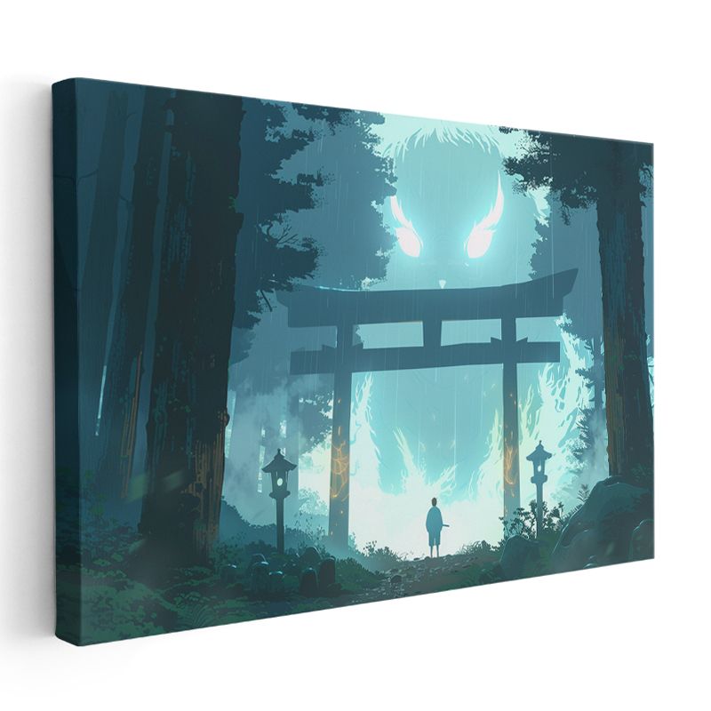 Orman Ruhu - Mavi Torii Anime Kanvas Tablo