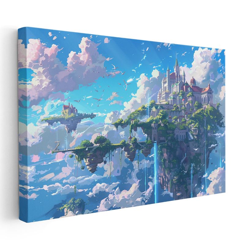 Gökyüzü Kalesi - Mavi Şelale Anime Kanvas Tablo