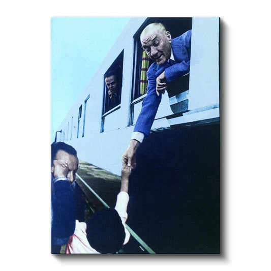 Tren Yolculuğu - El Sıkışma Anı Kanvas Tablo