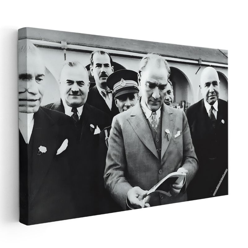 Devlet Adamları - Tarihi Belge Anı Kanvas Tablo