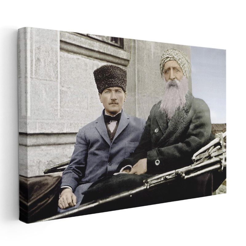 Atatürk ve Şeyh Sünusi - Tarihi Buluşma Kanvas Tablo