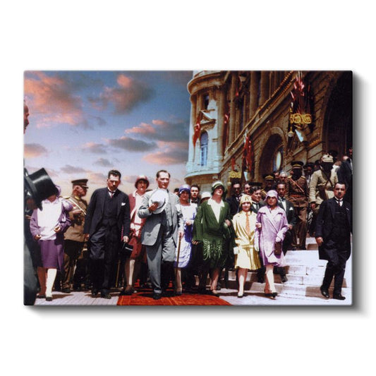 Atatürk ve Meclis Açılışı - Resmi Tören Kanvas Tablo