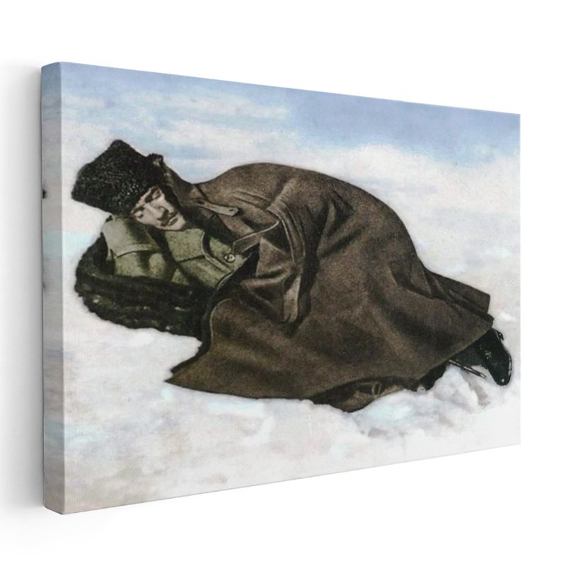 Atatürk ve Cephe Dinlenmesi - Kurtuluş Savaşında Kanvas Tablo