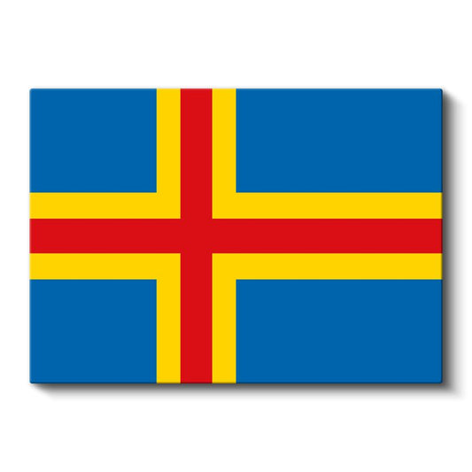 Åland Adaları Bayrağı - Kanvas Tablo