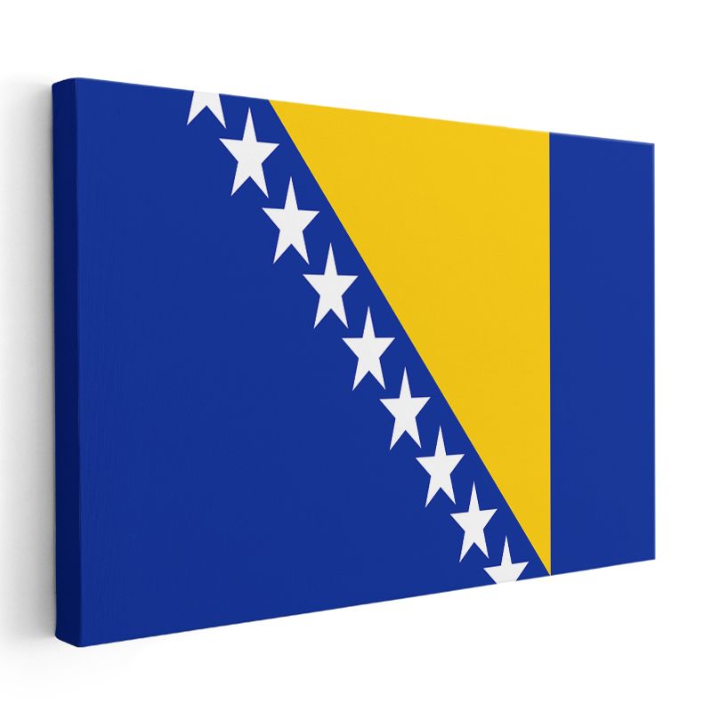 Bosna Hersek Bayrağı - Kanvas Tablo