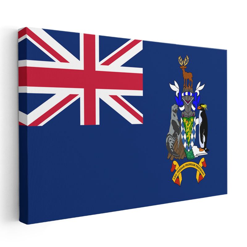 Güney Georgia ve Güney Sandwich Adaları Bayrağı - Kanvas Tablo