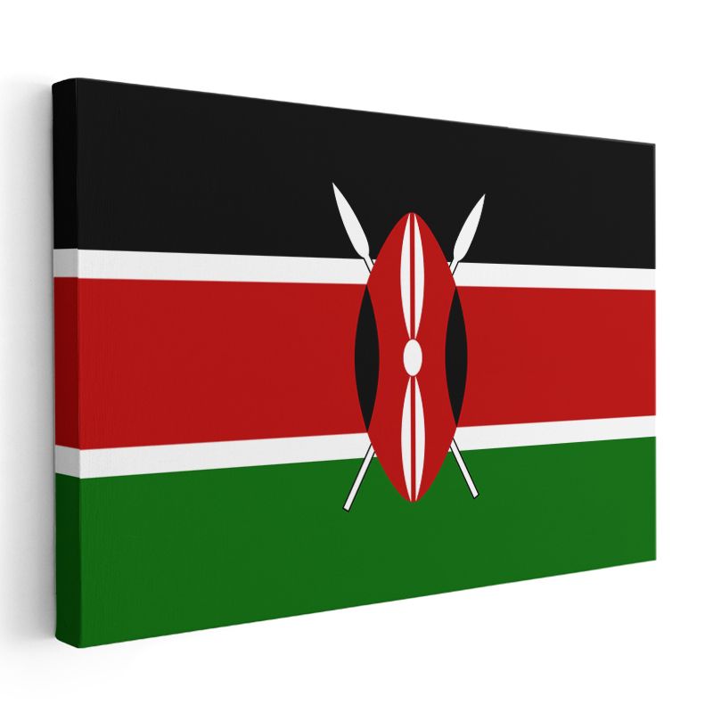 Kenya Bayrağı - Kanvas Tablo