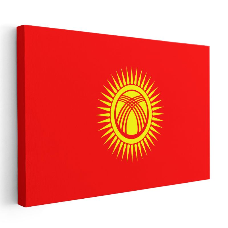 Kırgızistan Bayrağı - Kanvas Tablo