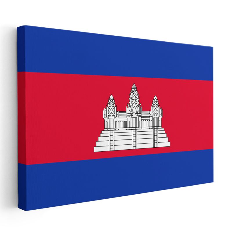 Kamboçya Bayrağı - Kanvas Tablo
