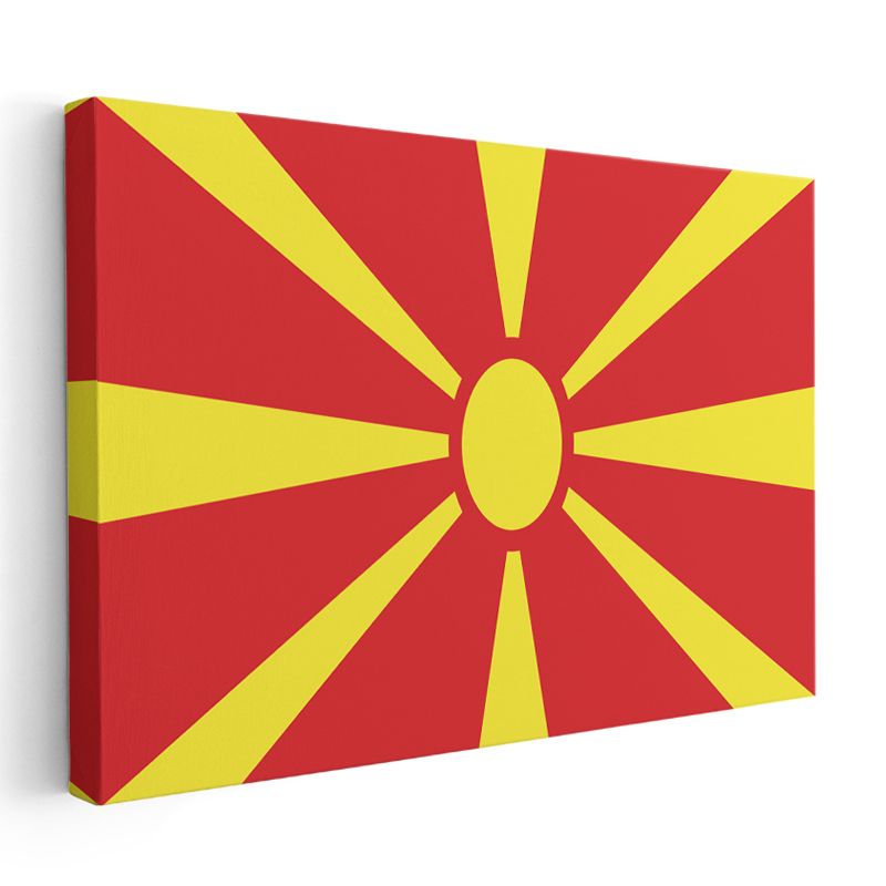 Kuzey Makedonya Bayrağı - Kanvas Tablo
