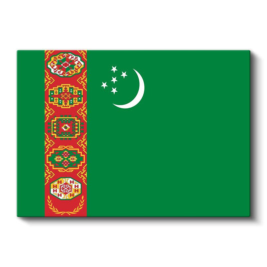 Türkmenistan Bayrağı - Kanvas Tablo