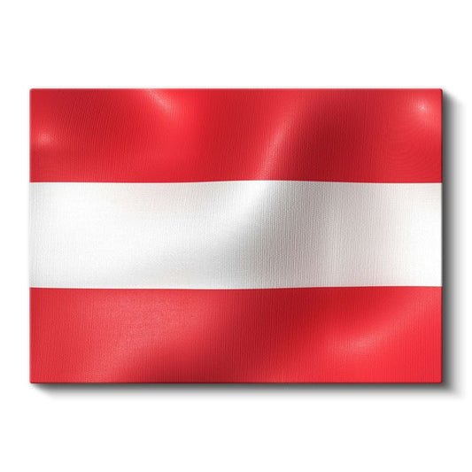 Avusturya Bayrağı - Dalgalı Görünüm Kanvas Tablo