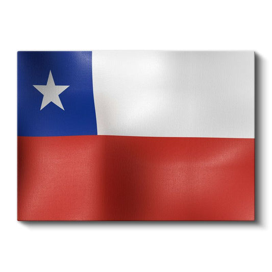 Şili Bayrağı - Dalgalı Görünüm Kanvas Tablo