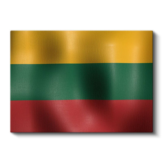 Litvanya Bayrağı - Dalgalı Görünüm Kanvas Tablo