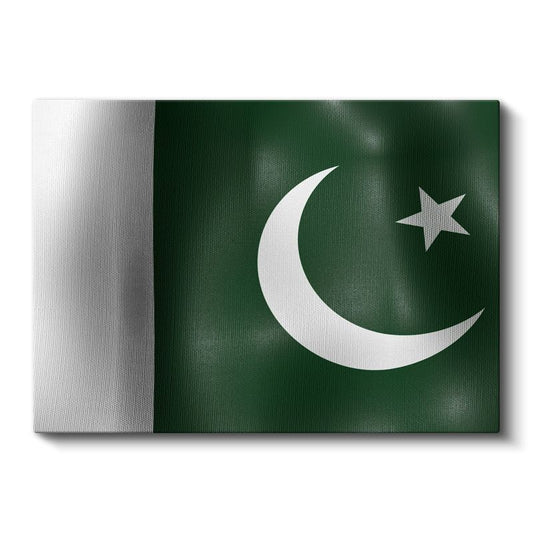 Pakistan Bayrağı - Dalgalı Görünüm Kanvas Tablo