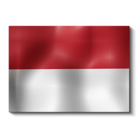 Endonezya Bayrağı - Dalgalı Görünüm Kanvas Tablo