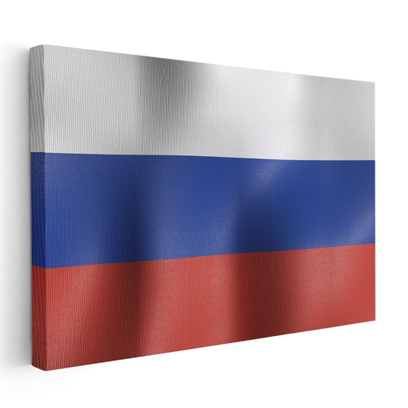 Rusya Bayrağı - Dalgalı Görünüm Kanvas Tablo