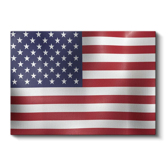Amerika Birleşik Devletleri Bayrağı - Dalgalı Görünüm Kanvas Tablo