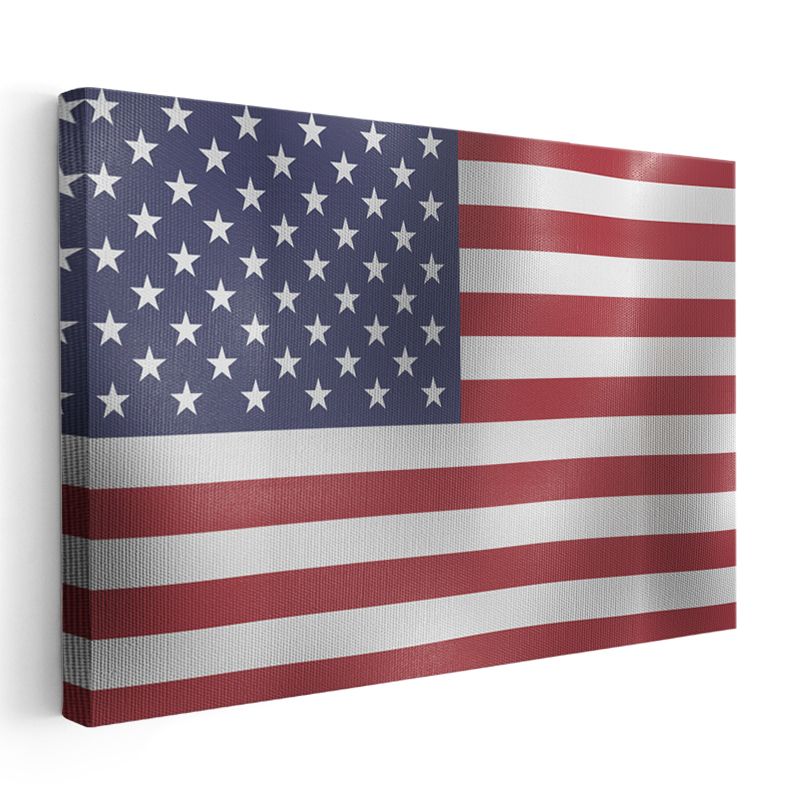 Amerika Birleşik Devletleri Bayrağı - Dalgalı Görünüm Kanvas Tablo