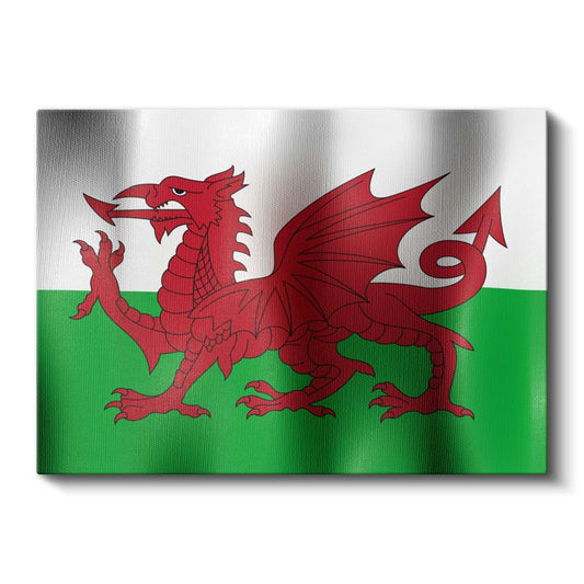 Galler Bayrağı - Dalgalı Görünüm Kanvas Tablo