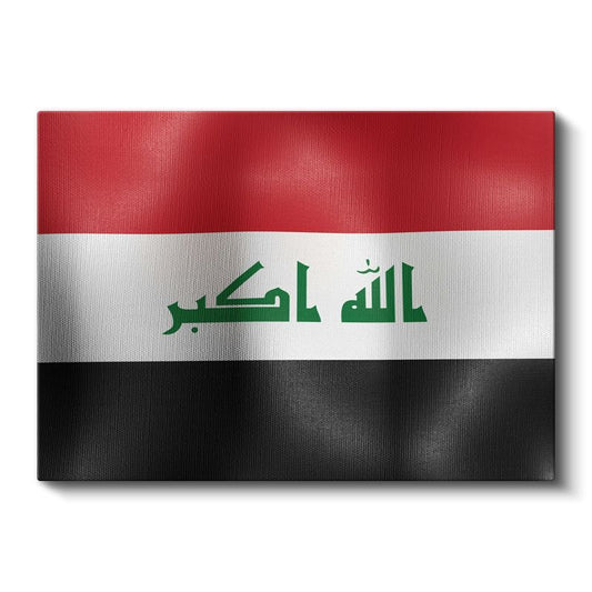 Irak Bayrağı - Dalgalı Görünüm Kanvas Tablo