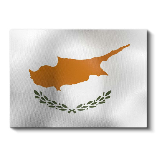 Kıbrıs Bayrağı - Dalgalı Görünüm Kanvas Tablo