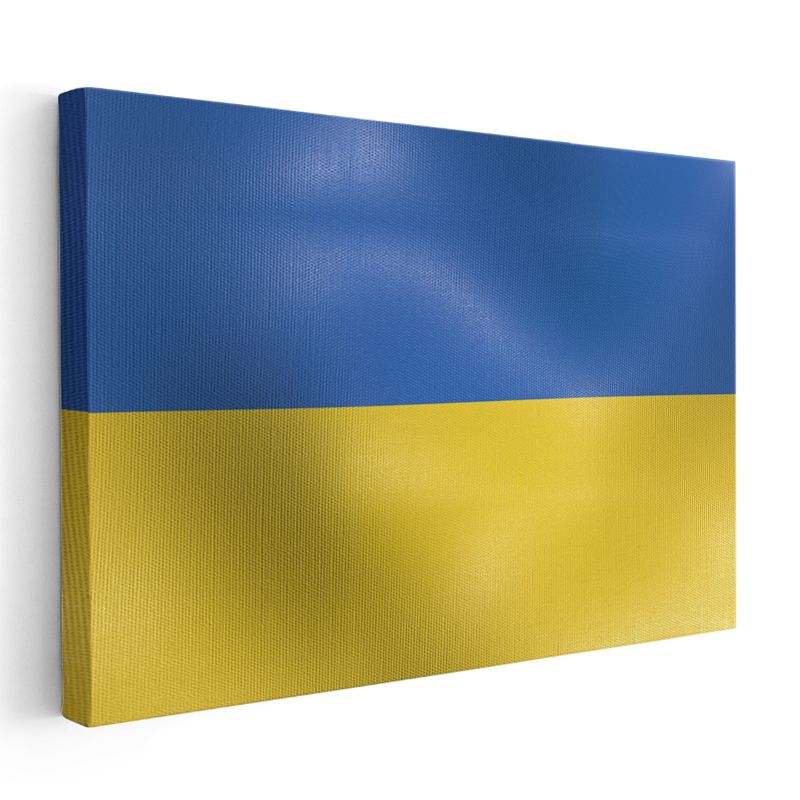 Ukrayna Bayrağı - Dalgalı Görünüm Kanvas Tablo