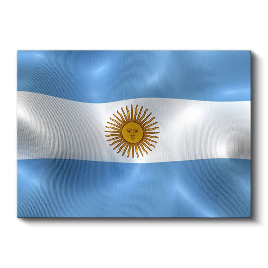 Arjantin Bayrağı - Dalgalı Görünüm Kanvas Tablo