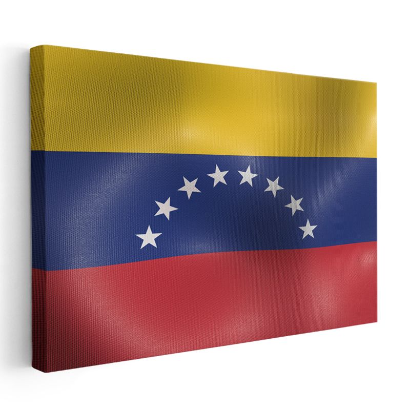 Venezuela Bayrağı - Dalgalı Görünüm Kanvas Tablo