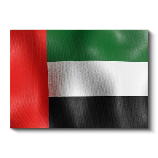 Birleşik Arap Emirlikleri Bayrağı - Dalgalı Görünüm Kanvas Tablo