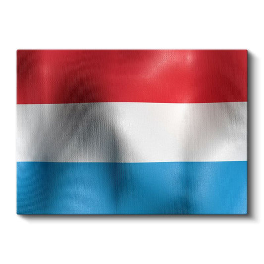 Lüksemburg Bayrağı - Dalgalı Görünüm Kanvas Tablo